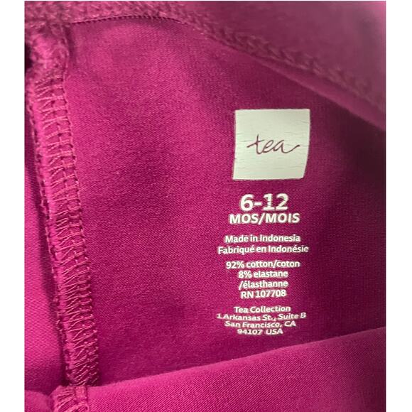 Tea Collection Cotton Blend Dark Purple Legging Girls 6-12 Months - Picture 3 of 4